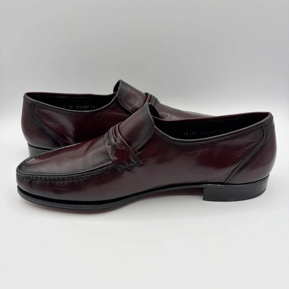 Florsheim Como Black Cherry Men's Leather Moc Slip On 17089 13 3E Leather Loafer